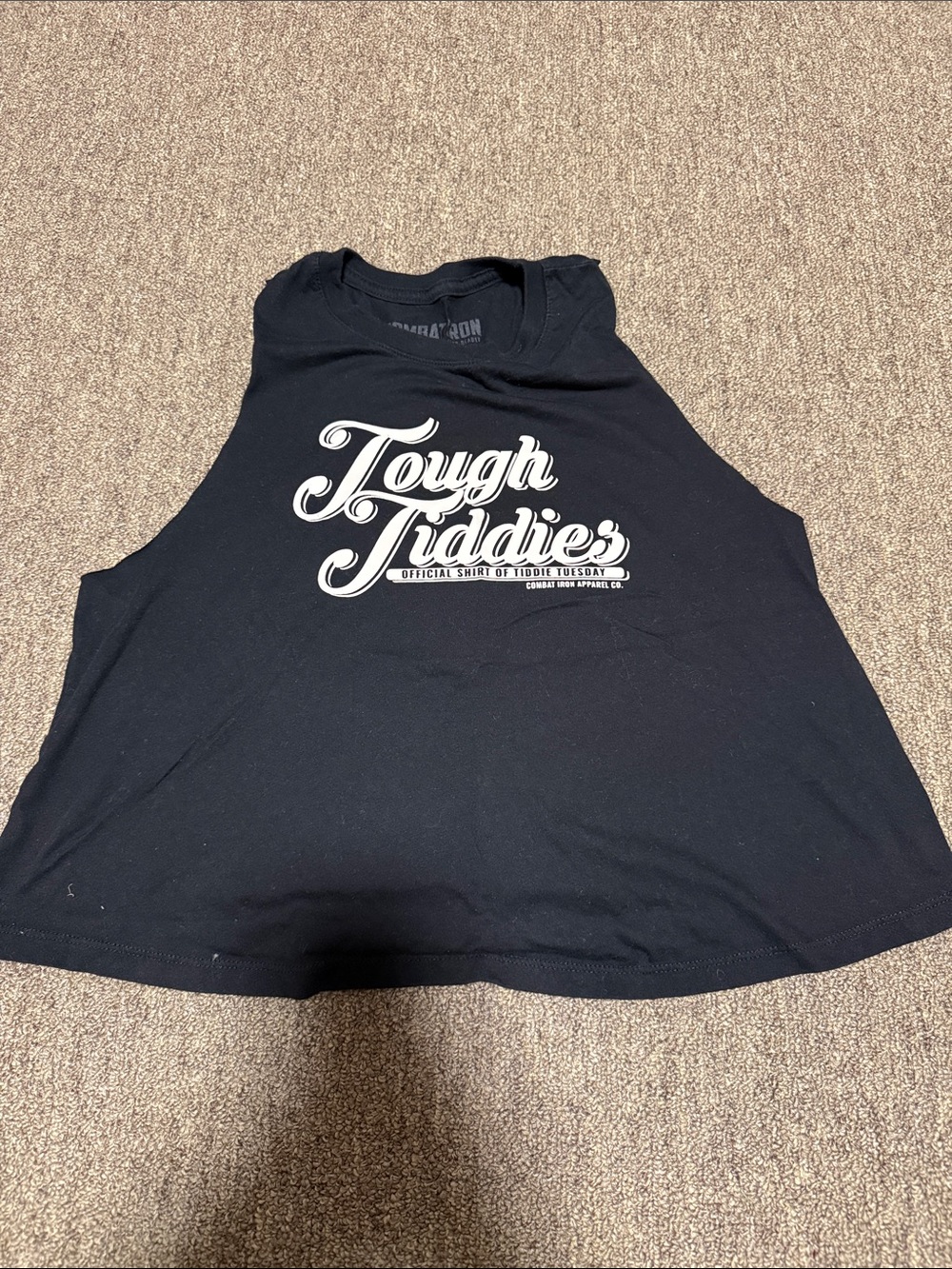 Tough Tiddies Black Graphic Crop Tank - Women's Sleeveless Top